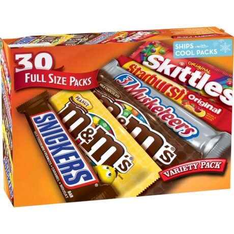【Flash Sale】M&M-S. Snickers. Skittles and More Chocolate Candy Bars. Bulk Full Size Fundraiser Pack. 30 ct.